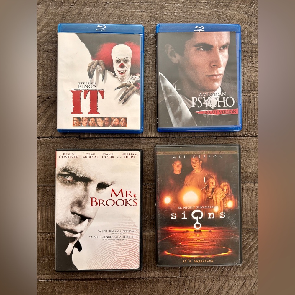 Horror Movie Bundle It, American Psycho, Mr. Brooks and Signs